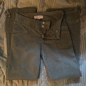 Guess Jeans Authentic Pants Dark Green Stretch Size 28